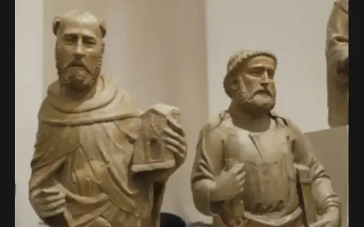 Saint Peter and Saint Florian medieval sculptures